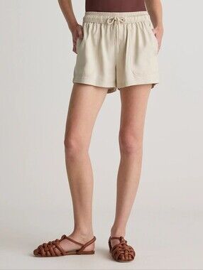 Women's Drawstring Casual Shorts in Cream